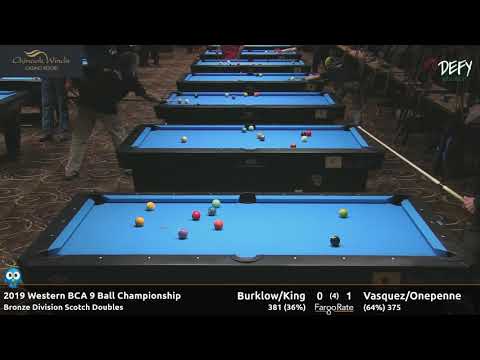 Burklow/King vs Vasquez/Onepenne - Bronze Scotch Doubles - 2019 Western BCA 9 Ball Championship