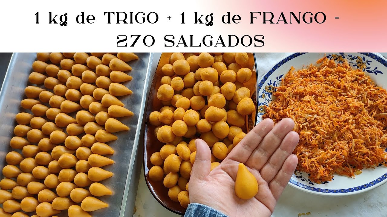 270 mini COXINHA DE FESTA COM 1KG DE FARINHA DE TRIGO / A RECEITA QUE VAI MUDAR SUA VIDA!