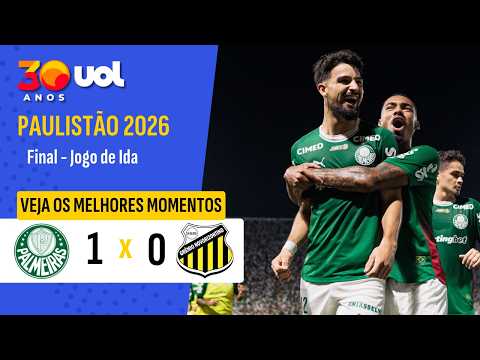 PALMEIRAS 1X0 NOVORIZONTINO | VEJA OS MELHORES MOMENTOS PELO JOGO DE IDA DA FINAL DO PAULISTÃO
