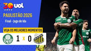 PALMEIRAS 1X0 NOVORIZONTINO | VEJA OS MELHORES MOMENTOS PELO JOGO DE IDA DA FINAL DO PAULISTÃO