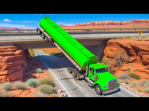 Cars vs UNFINISHED Road Bridge Challenge #1 in BeamNG Drive!