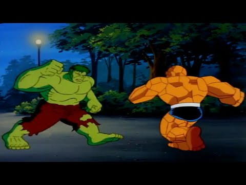 The Thing fights Incredible Hulk | Fantastic Four Animated Series Easter egg (1994)