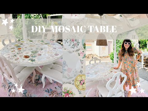 Beginner DIY Mosaic Table | Made from plates! 🍽