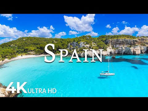 FLYING OVER SPAIN (4K UHD) - Soothing Music Along With Beautiful Nature Video - 4K Video Ultra HD