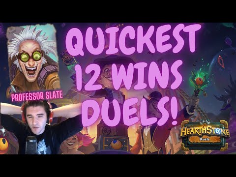 QUICKEST 12 WINS DUELS! SUPER TEMPO PROFESSOR SLATE! HEARTHSTONE DUELS.