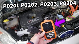 ENGINE LIGHT CODE P0201 P0202 P0203 P0204 FUEL INJECTOR FORD C-MAX FORD FUSION LINCOLN MKZ HYBRID