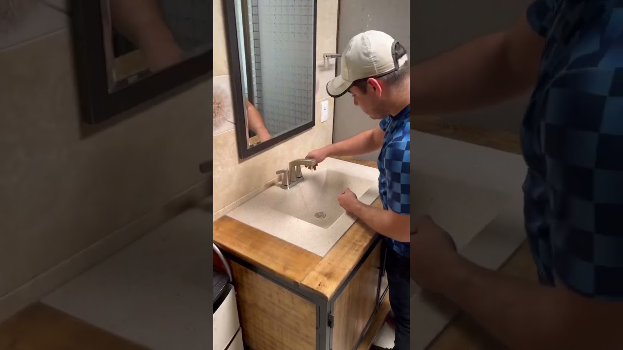 Lavabo para baño 🛁 🧴 tutorial completo en mi canal🎥✌️ #amueblarte #estiloindustrial #muebles