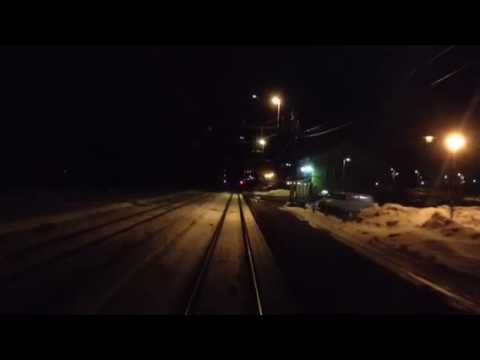 SJ Nattåg 71 avgår från Järpen station - SJ Night train 71 depart from Järpen station.