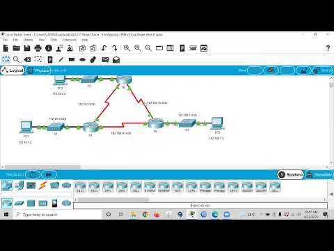 8.2.2.7 Packet Tracer – Configuring OSPFv2 in a Single Area