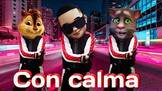 Daddy Yankee - con calma / gato Tom, Alvin y las ardillas, (video Music Remix)