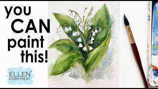 Watercolor Lily of the Valley- Beginner watercolor