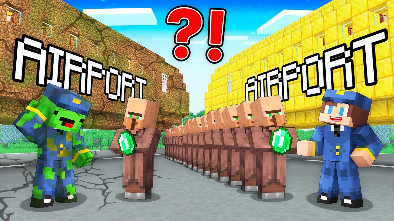 JJ's RICH AIRPORT vs Mikey's POOR AIRPORT Survive Battle in Minecraft - Maizen