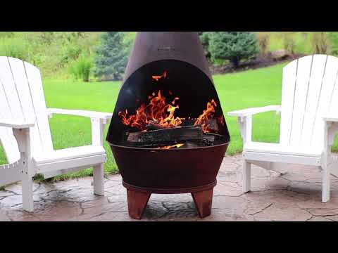 Ultimate Patio 72-Inch Steel Wood Burning Chiminea - Rust : BBQGuys