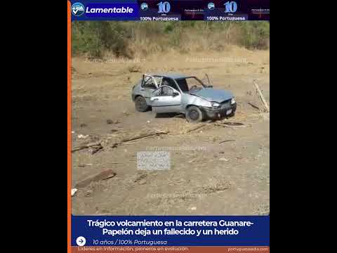 Un fallecido en la carretera Guanare - Papelón