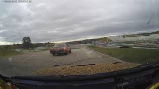 Josh making passes uphill - 24 Hours of LeMons Halloween Hooptiefest 2018