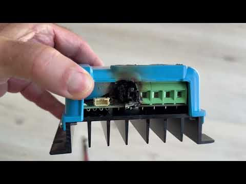 VictronMPPT 100V 20 amp 12-24-48 Volt Solar Charge Controller burned. Warranty honored