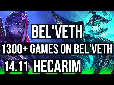 BEL'VETH vs HECARIM (JGL) | 8/1/8, 1300+ games, Dominating | EUW Master | 14.11