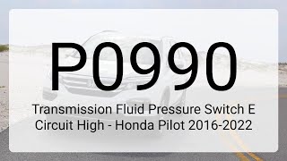 Meaning of OBD p0990