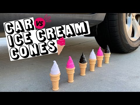 Crushing Crunchy and Soft Things by Car ASMR - Car vs Ice Cream Cones!
