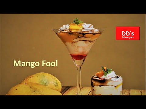 Recipe for Mango Fool, Low Sugar & Easy to prepare Dessert. Recette de mousse de mangue vegan