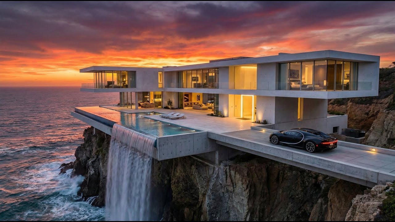 Inside a $150,000,000 Cliffside Mega Mansion! 🌊🏡 (Cinematic Tour)  #hometour 
