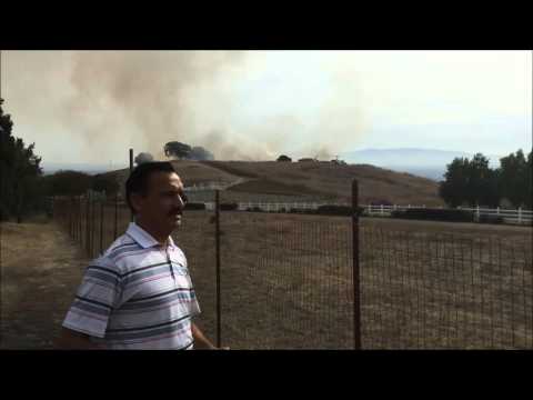 Major fire erupted  in Milpitas, CA Hills