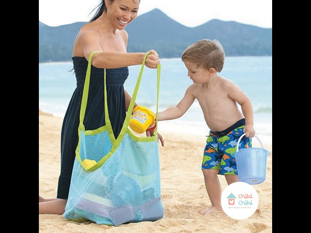 Vídeo relacionado con MOMOMUS Bolsa de Playa XXL - 100% Algodón Reciclado, con Cartera de Mano a Juego y Plegable - Bolso de Playa para Mujer Grande y Familiar para Verano y Piscina - 60x40 cm, Turquesa