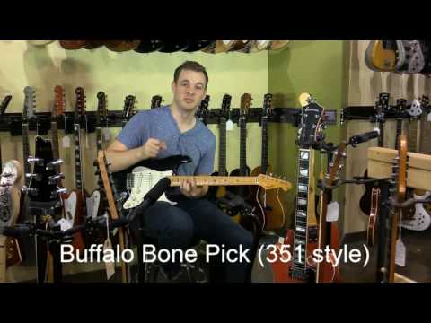 Set of 2 Zebu Buffalo Bone Jazz III Precision Guitar Mandolin Pick - Master Artisan Nashville Picks image 5