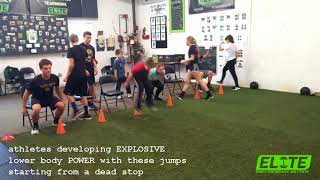 Athletes Developing POWER with these Seated VJ's Over Cone