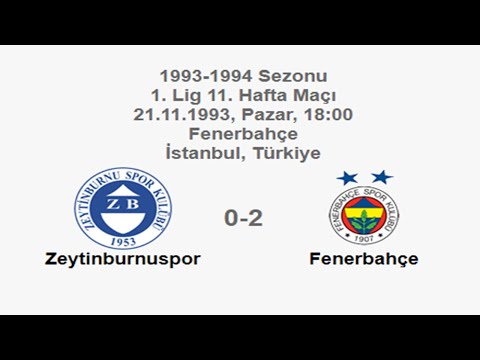 Zeytinburnuspor 0-2 Fenerbahçe 21.11.1993 - 1993-1994 Turkish 1st League Matchday 11 (Ver. 2)