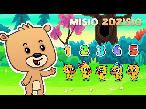 5 małych kaczątek -  Piosenki dla Dzieci - Misio Zdzisio