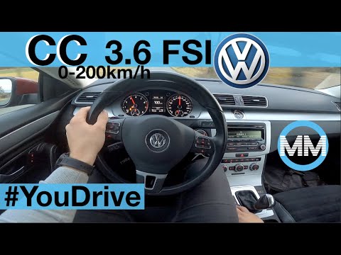 Volkswagen CC 3.6 FSI (220 kW) POV Test Drive + Acceleration 0-200 km/h