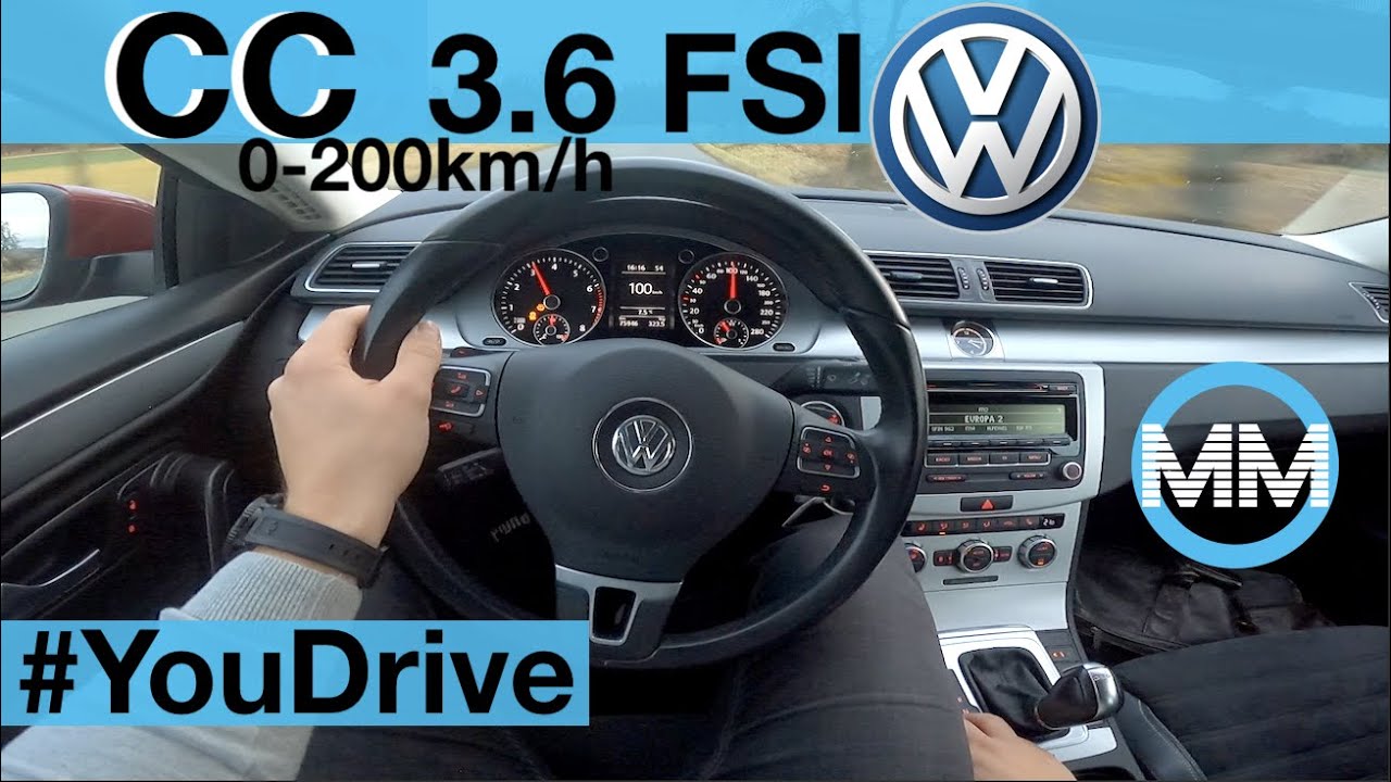 Volkswagen CC 3.6 FSI (220 kW) POV Test Drive + Acceleration 0-200 km/h