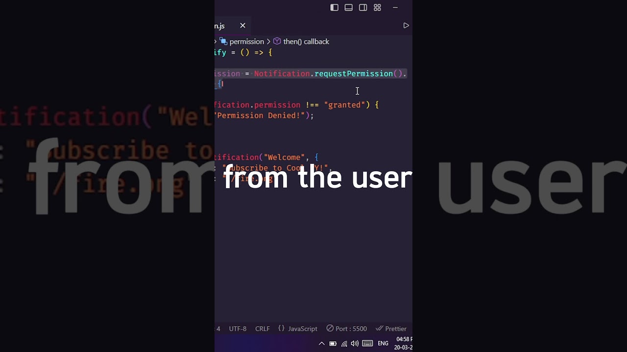 JavaScript Notification API #shorts