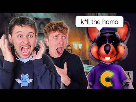 we played roblox horror games IN A HAUNTED HOTEL... ft Stinky Asher