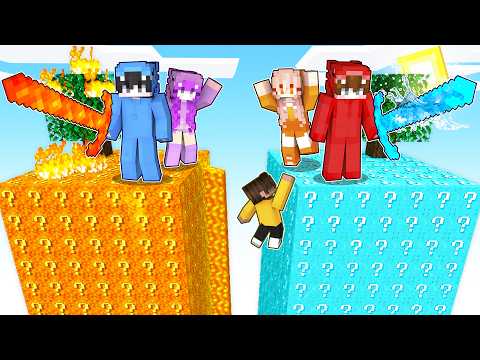 MUNDO de LUCKY BLOCKS LAVA vs LUCKY BLOCKS AGUA (Minecraft)