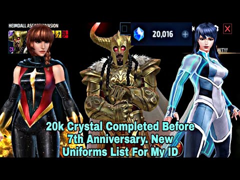 20k Crystal Completed Before 7th Anniversary | New Uniforms List For My ID - Marvel Future Fight