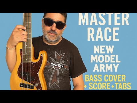 New Model Army-Master Race(Bass Cover+Score+Tabs)#basscoverwithtabs #basscovers #gothicrock