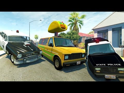 HOT ROD HIGH SPEED POLICE CHASES AND GETAWAYS - BeamNG Drive Crash Test Compilation Gameplay