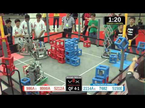 2015 VRC Arts QF4-1 - 986A 8000A 5212A vs 2114A 7682 5150E - 83 to 82 - VEX Worlds 2015 - Arts Divi