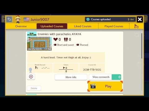 Fifth Super Mario Maker 2 Level Uploaded - Enemies With Parachutes AYAYA