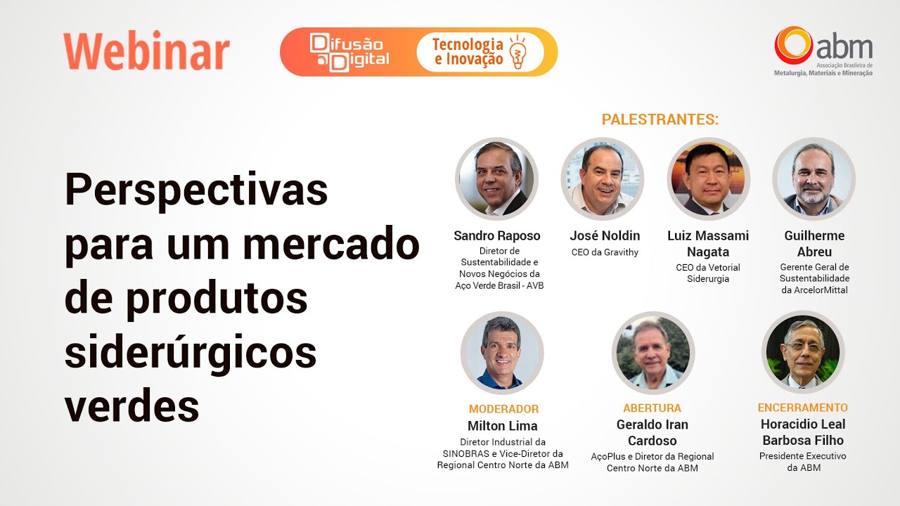 Webinar Perspectivas para um mercado de produtos siderúrgicos verdes