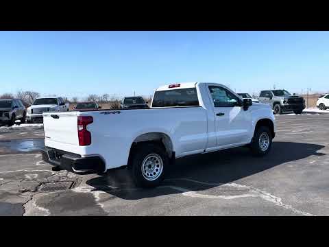 2026 Chevrolet Silverado 1500 Regular Cab Long Box 4-Wheel Drive Work Truck in White for sale at Lally Chevrolet Ltd. in Tilbury, ON