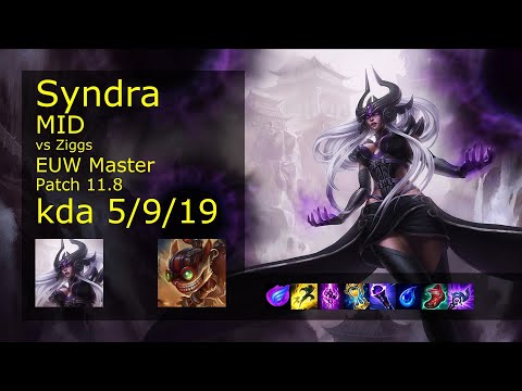 Syndra Mid vs Ziggs - EUW Master 5/9/19 Patch 11.8 Gameplay