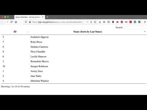 Jquery Datatable Sort Dynamic Data Using Custom Dom Based Sorting Function