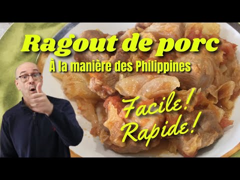 Recette de ragout de porc facile et rapide à faire.
