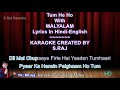 Unai Kaanum Oru Nodi Malayalam Karaoke With Hindi English Lyrics By SRaj Karaoke