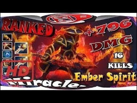 DOTA 2 PRO 2017 | Dota 2 - Miracle- / Ember Spirit 2 DIVINE RAPIER +796 DMG Gameplay - Dota22