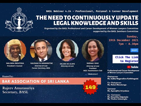 147th BASL Webinar  -  The Need to Continuously update Legal Knowledge and Skills