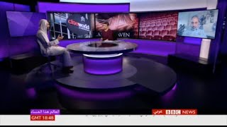 صورة مواجهة بين حسن القرعاوي و فاضل سليمان على قناة بي بي سي حول الفيلم المسئ للإسلام